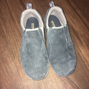Merrell blue slip on leather sneakers, kids 5.5